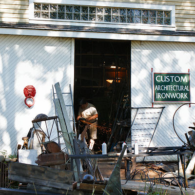 The front of Andy's workshop.